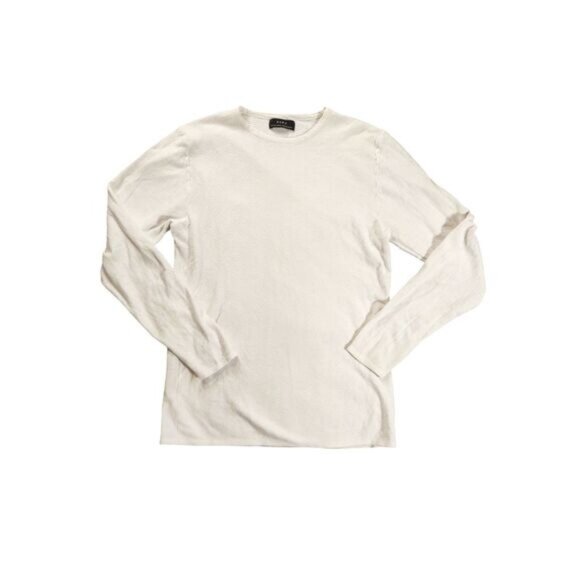 Zara Tops - Zara Womens White Long Sleeve Textured Top Medium Minimalist Casual Lightweight